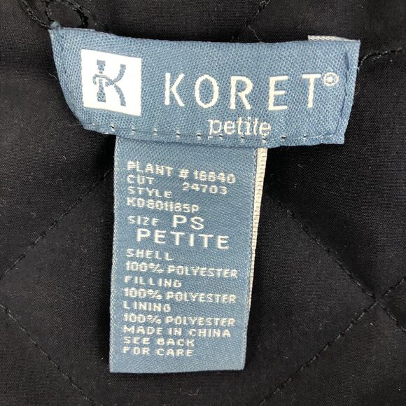 Koret Reverible Jacket Womens PS Blue Quilted Long Sleeves Button Front Vtg. - Picture 5 of 6